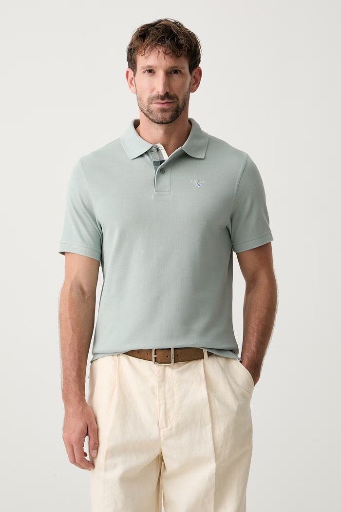 Barbour polo pánské bavlněné zelená MML0012