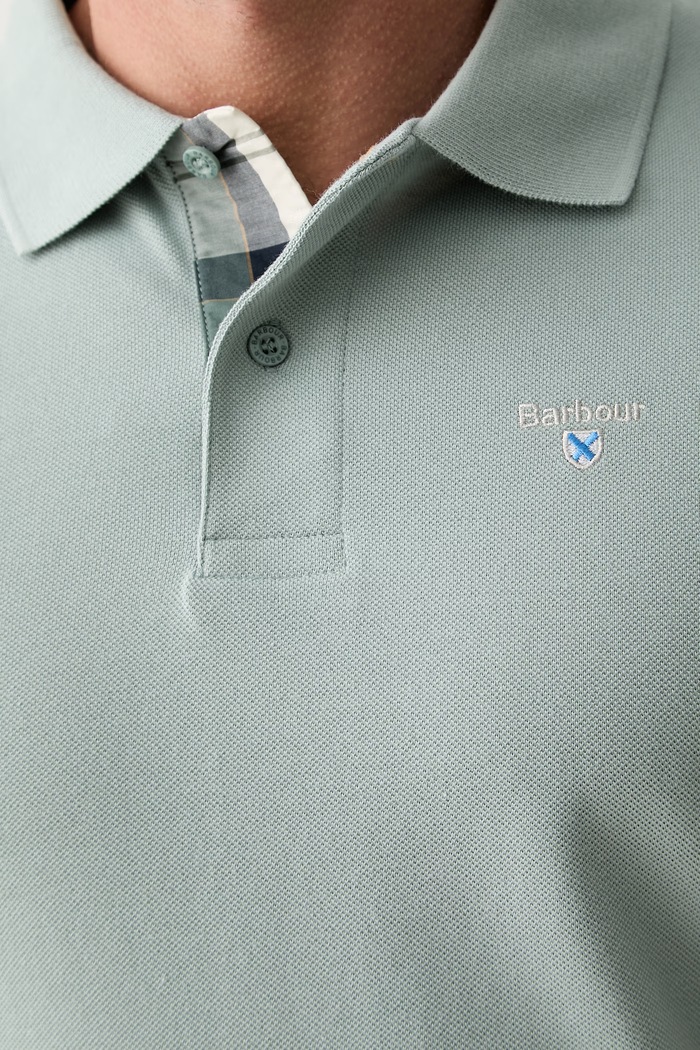Barbour polo pánské bavlněné MML0012 zelená