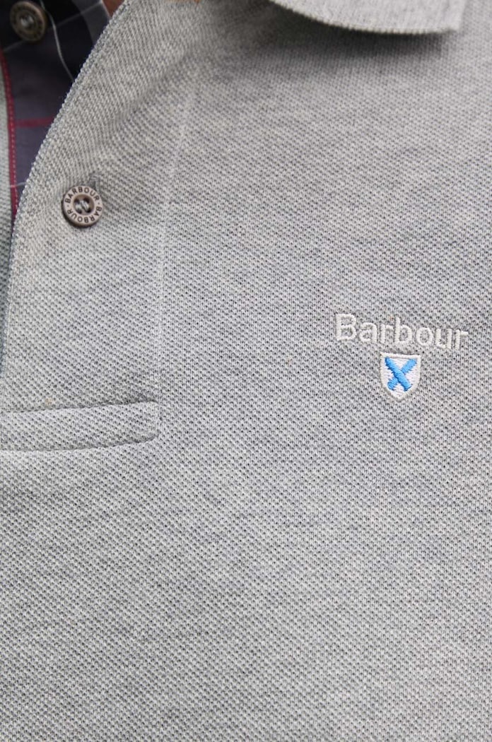 Barbour polo pánské bavlněné MML0012 šedá