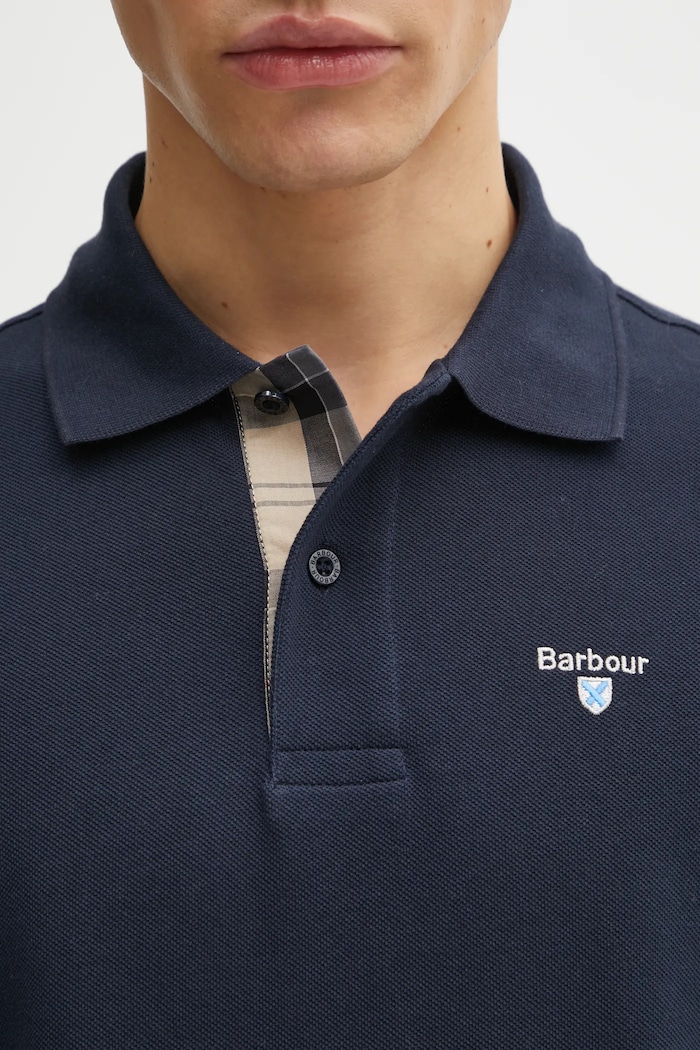 Barbour polo in cotone da uomo blu navy MML0012