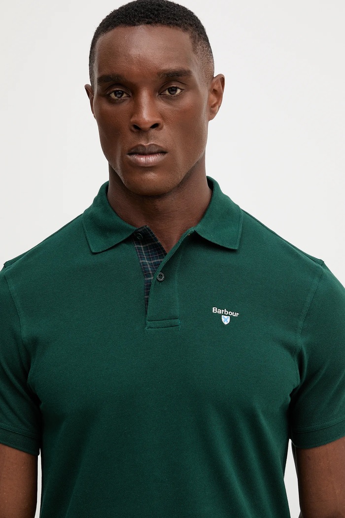 Barbour polo męskie bawełniane zielony MML0012