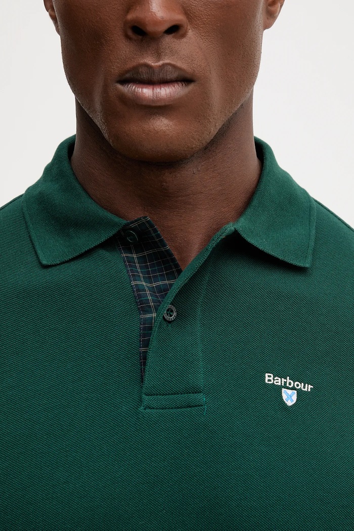 Barbour polo męskie bawełniane MML0012 zielony
