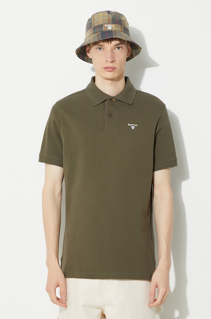 Abbigliamento Barbour polo in cotone da uomo MML0012 verde