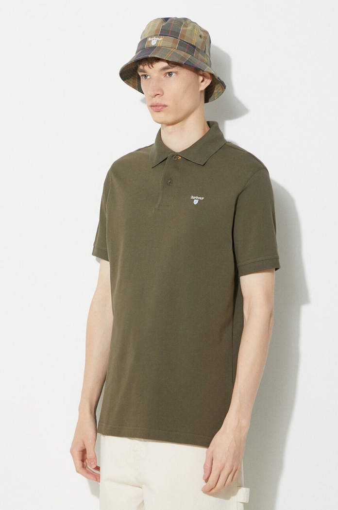 Barbour polo in cotone da uomo verde MML0012