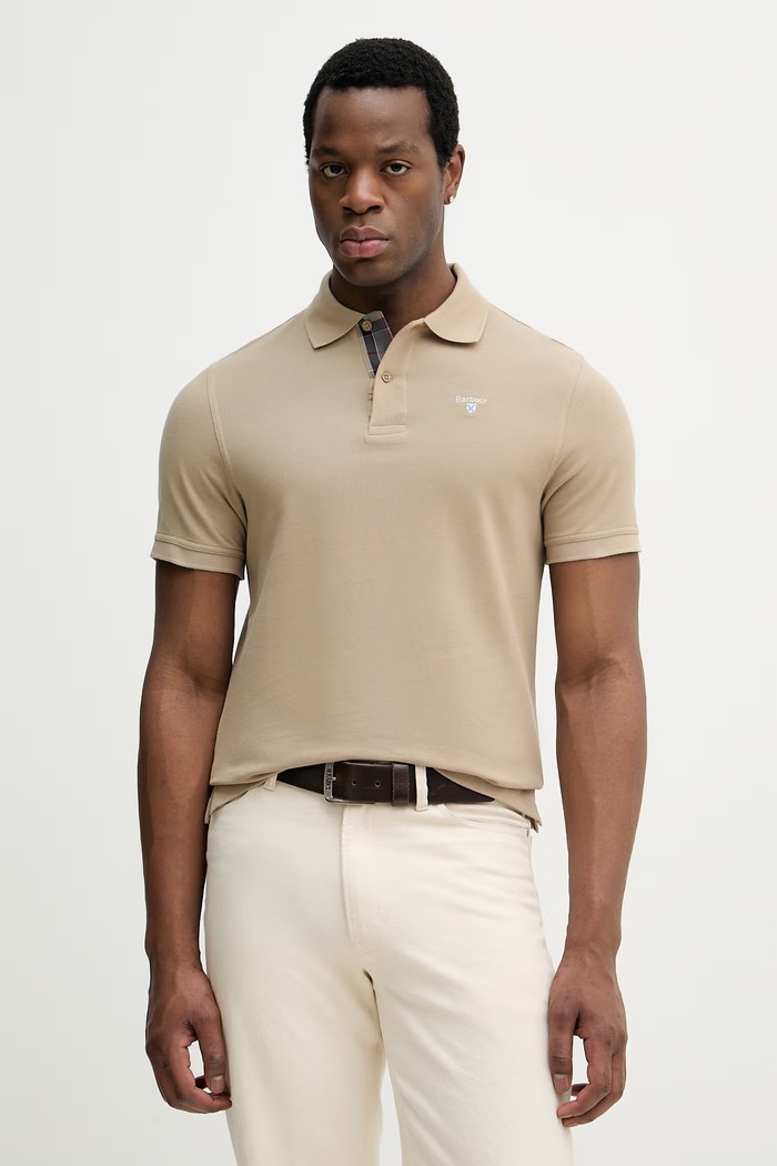 Barbour polo tričko pánske bavlnené béžová MML0012