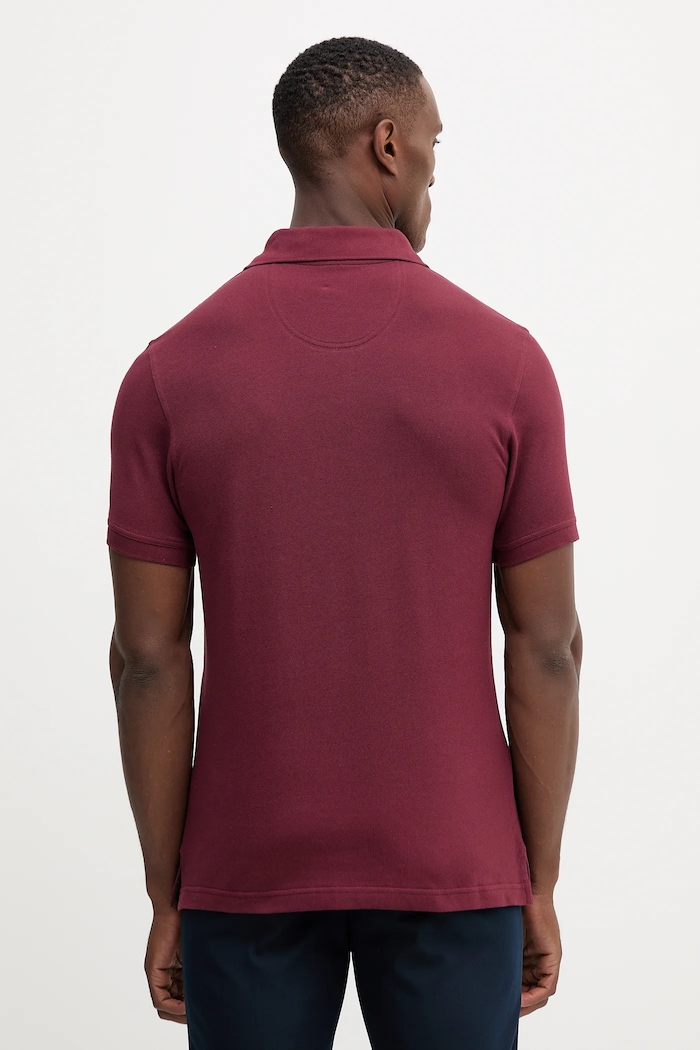 Îmbrăcăminte Barbour polo pentru bărbați din bumbac MML0012 burgundia