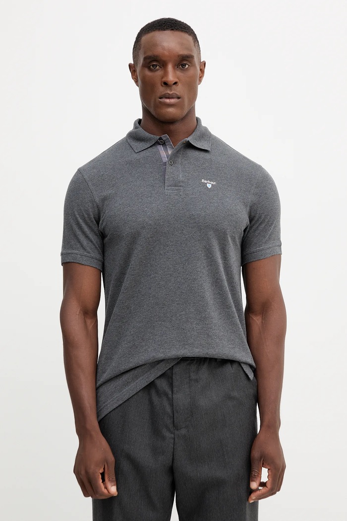 Barbour polo tričko pánske bavlnené sivá MML0012