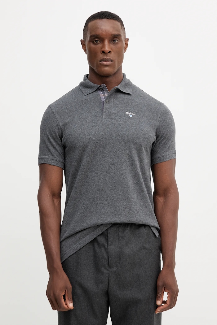 Barbour polo tričko pánske bavlnené sivá MML0012