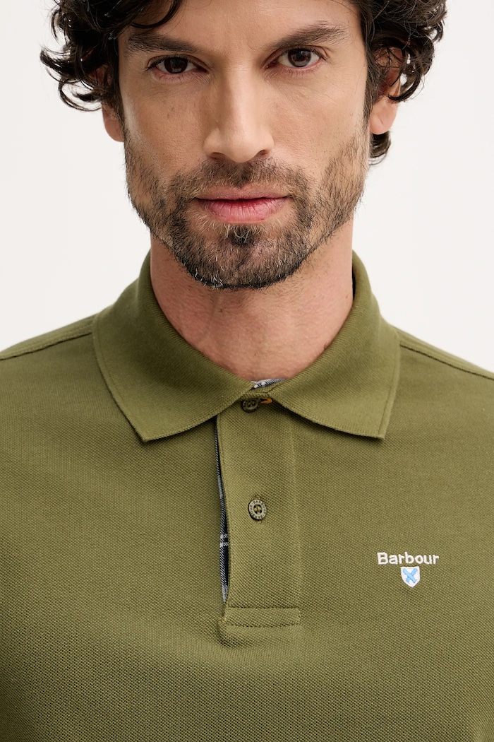 Barbour polo tričko pánske bavlnené zelená MML0012