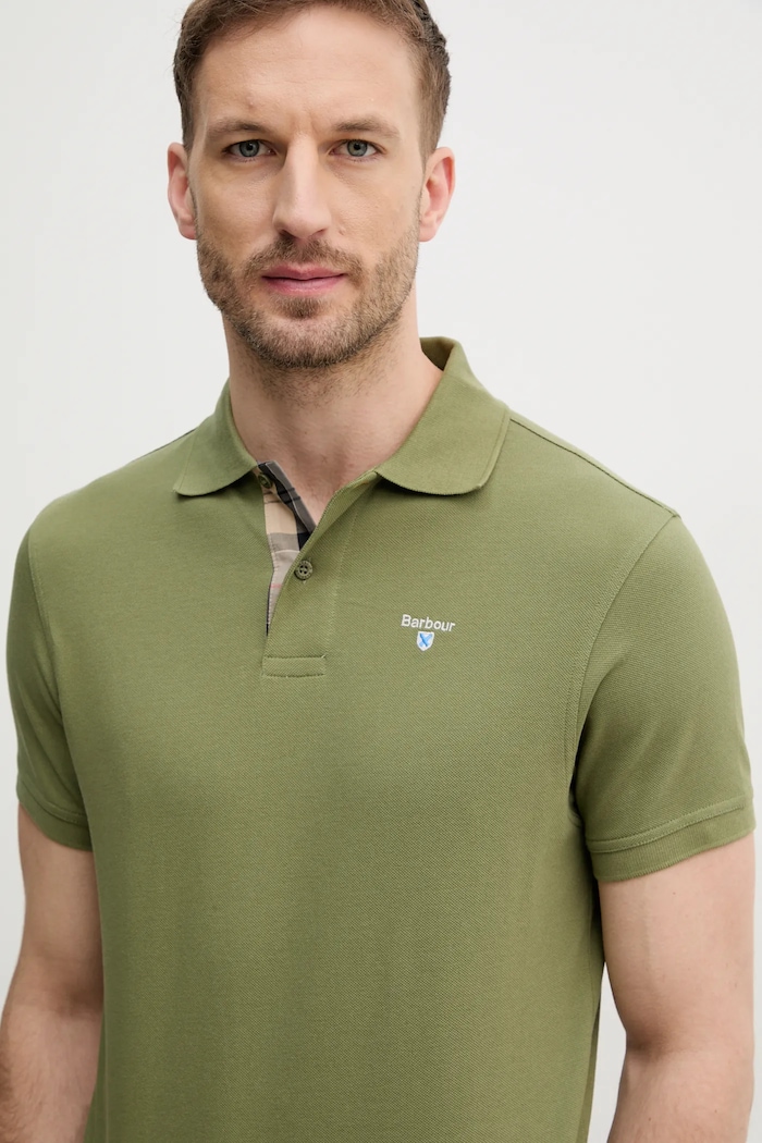 Barbour polo in cotone da uomo verde MML0012