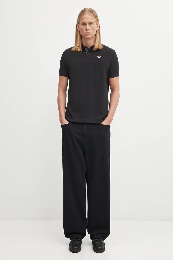 Barbour polo in cotone da uomo MML0012 nero