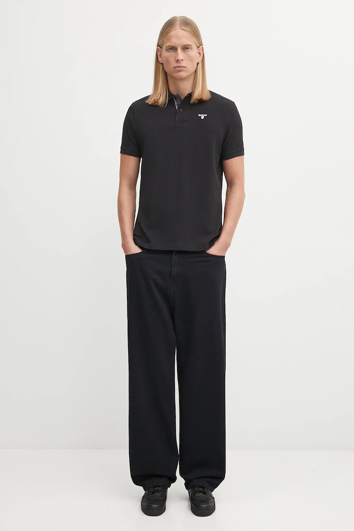 Barbour polo in cotone da uomo MML0012 nero