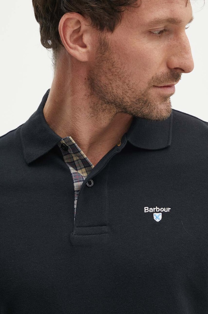 Barbour polo męskie bawełniane czarny MML0012