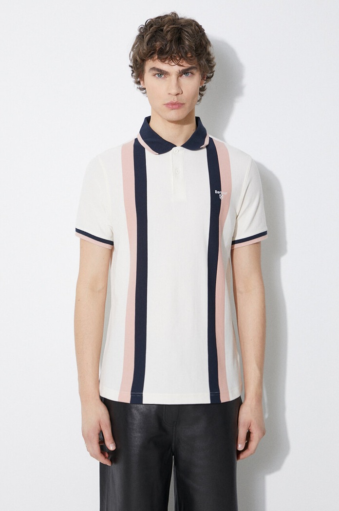 Bavlněné polo tričko Barbour Howdon regular béžová MML1366