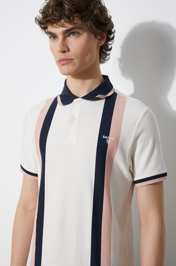 Bavlněné polo tričko Barbour Howdon béžová MML1366