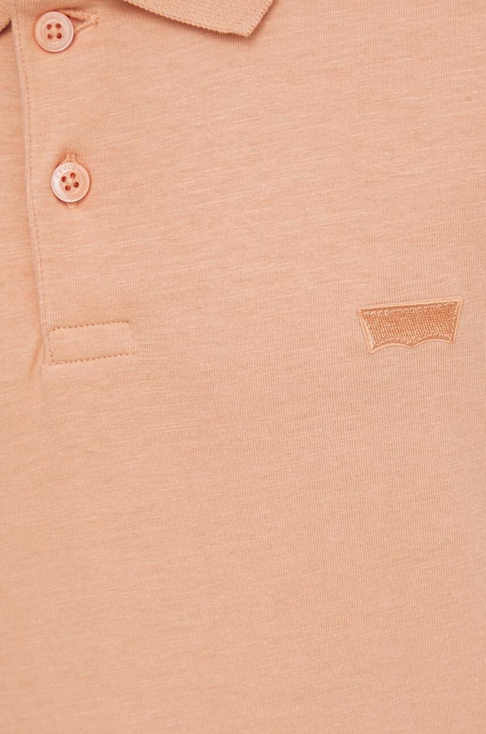 Βαμβακερό μπλουζάκι πόλο Levi's A4842 πορτοκαλί