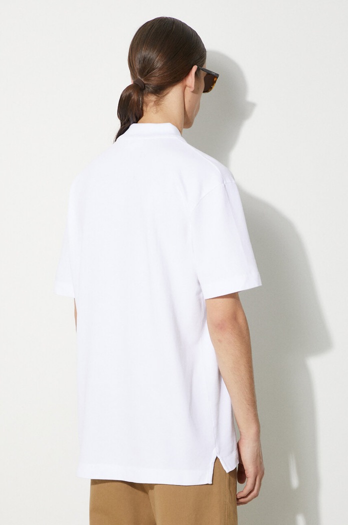 Clothing Maison Kitsuné cotton polo shirt Bold Fox Head Patch Comfort Polo MM00207KJ7010 white