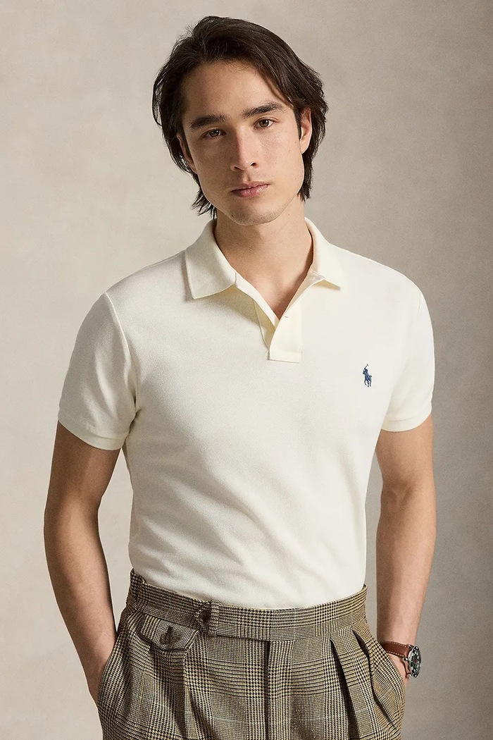 Polo Ralph Lauren polo męskie bawełniane beżowy 710680784