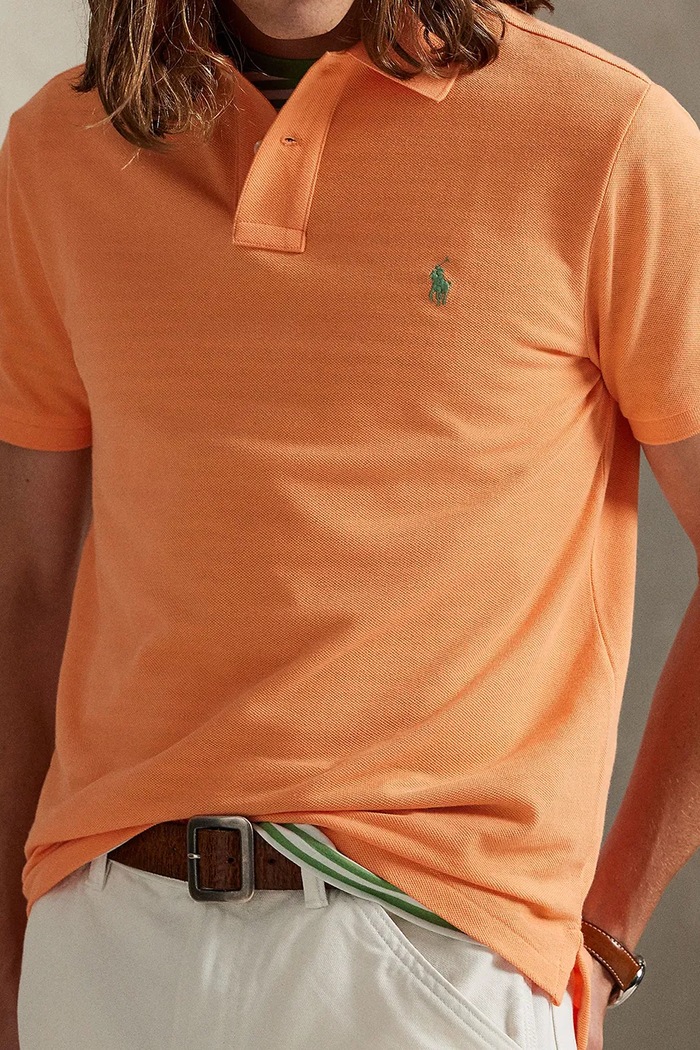 Polo Ralph Lauren πόλο βαμβακερό ανδρικό πορτοκαλί 710680784