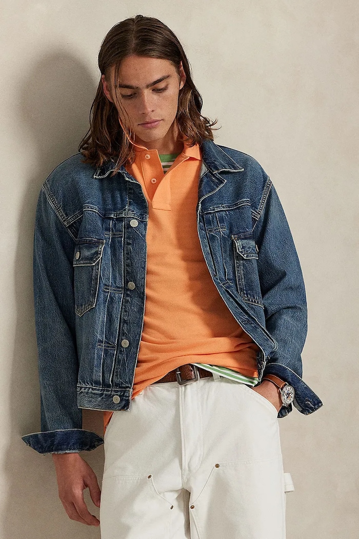 Polo Ralph Lauren πόλο βαμβακερό ανδρικό 710680784 πορτοκαλί