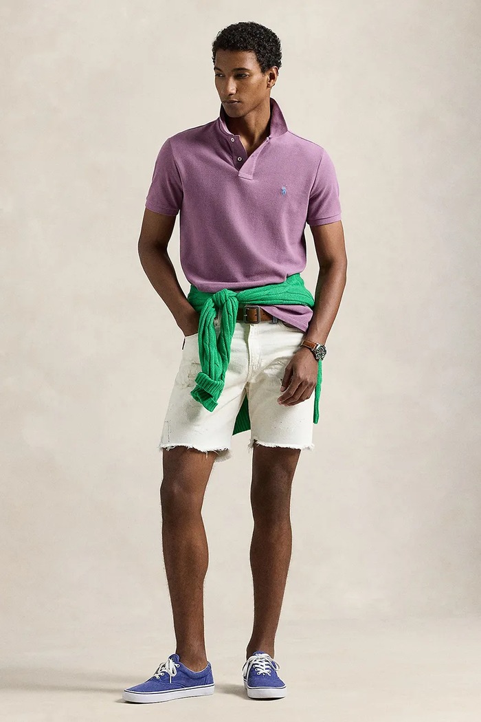 Odzież Polo Ralph Lauren Polo męskie bawełniane 710680784 fioletowy