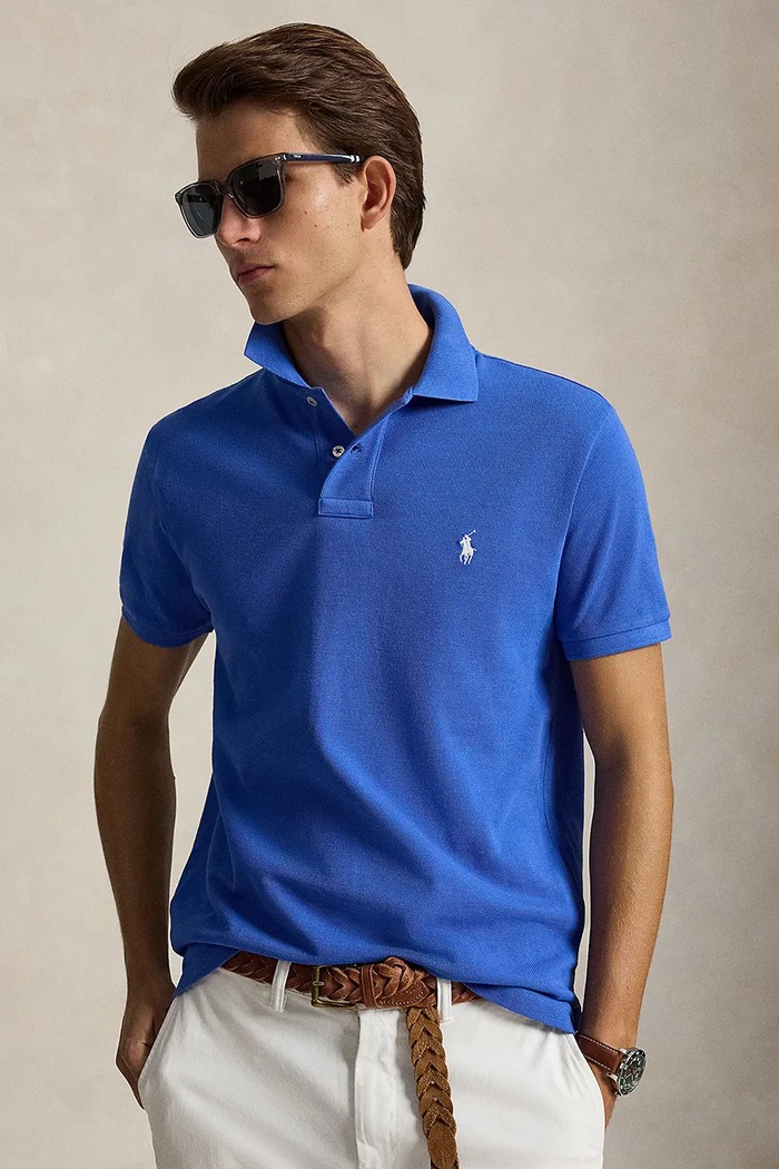 Polo Ralph Lauren polo majica moška bombažna modra 710680784