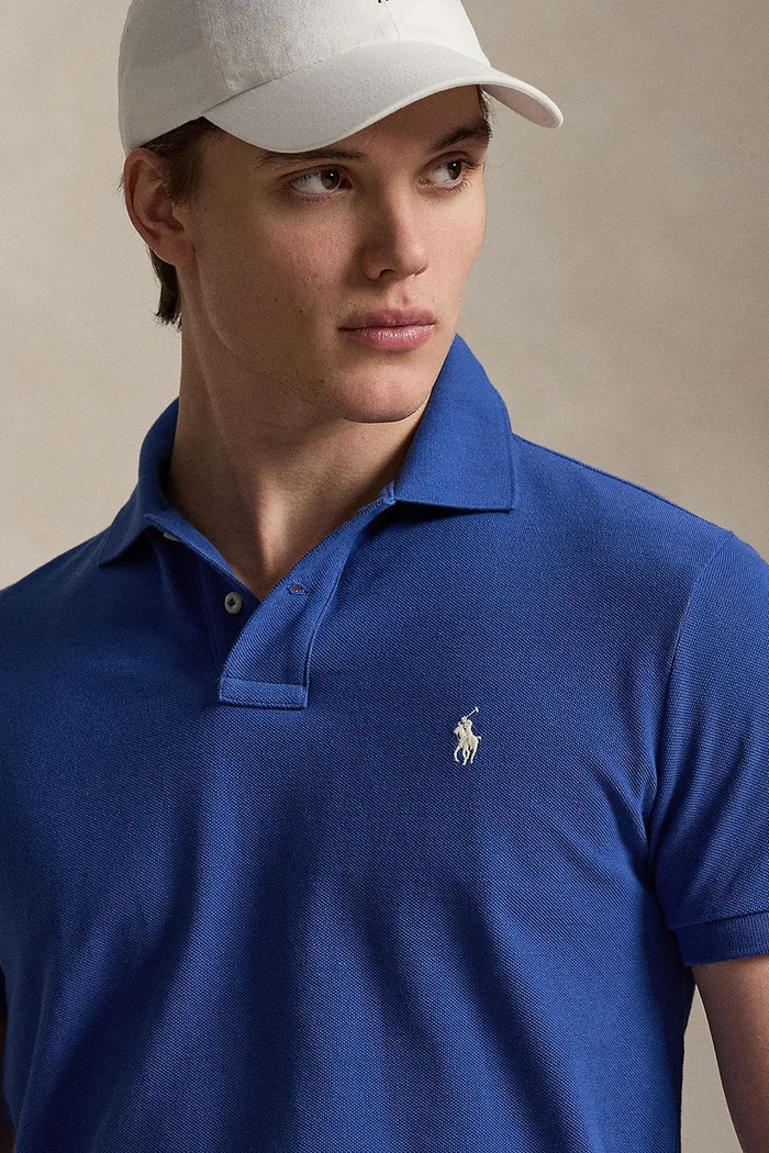 Polo Ralph Lauren Πόλο ανδρικό βαμβακερό σκούρο μπλε 710680784