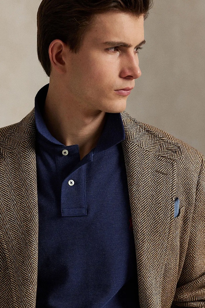 Polo Ralph Lauren πόλο βαμβακερό ανδρικό σκούρο μπλε 710680784