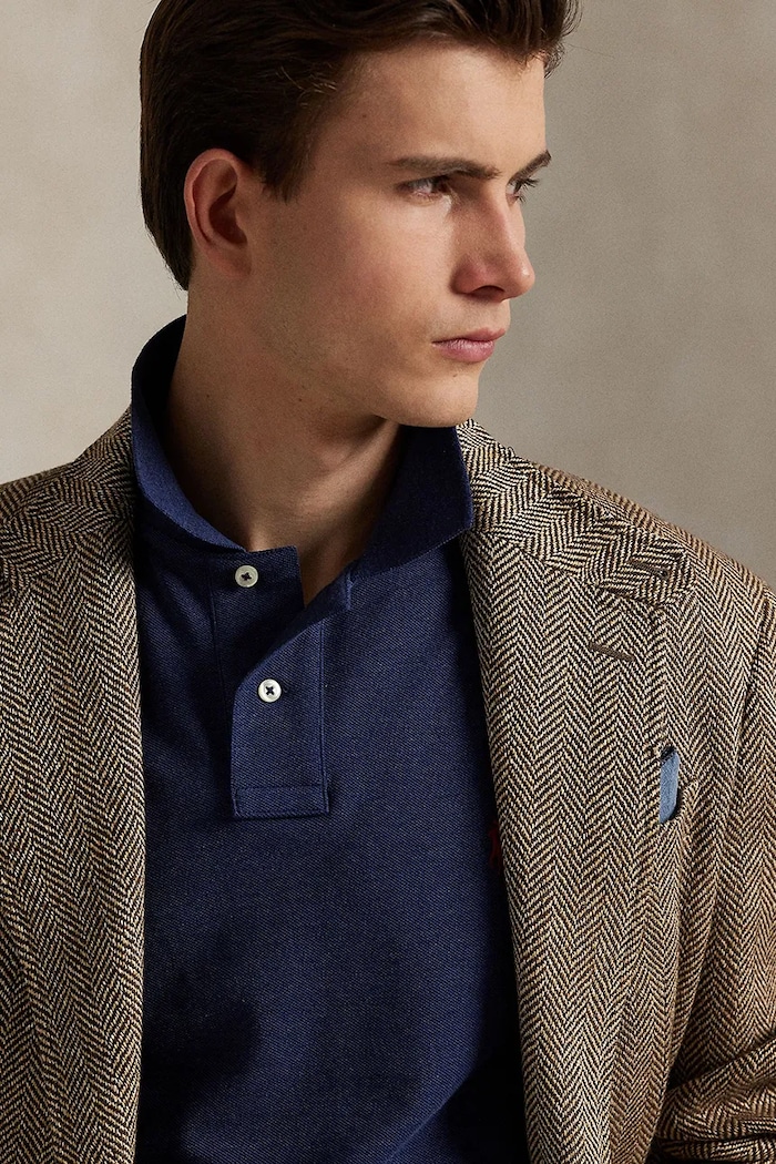 Polo Ralph Lauren πόλο βαμβακερό ανδρικό σκούρο μπλε 710680784