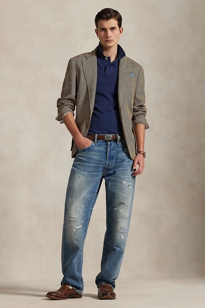 Polo Ralph Lauren πόλο βαμβακερό ανδρικό 710680784 σκούρο μπλε