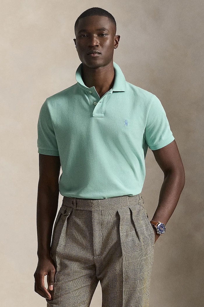 Polo Ralph Lauren πόλο βαμβακερό ανδρικό slim τιρκουάζ 710680784