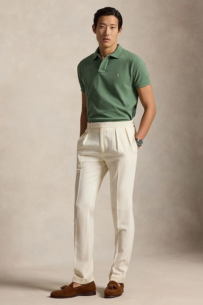 Oblečenie Polo Ralph Lauren polo tričko pánske bavlnené 710680784 zelená