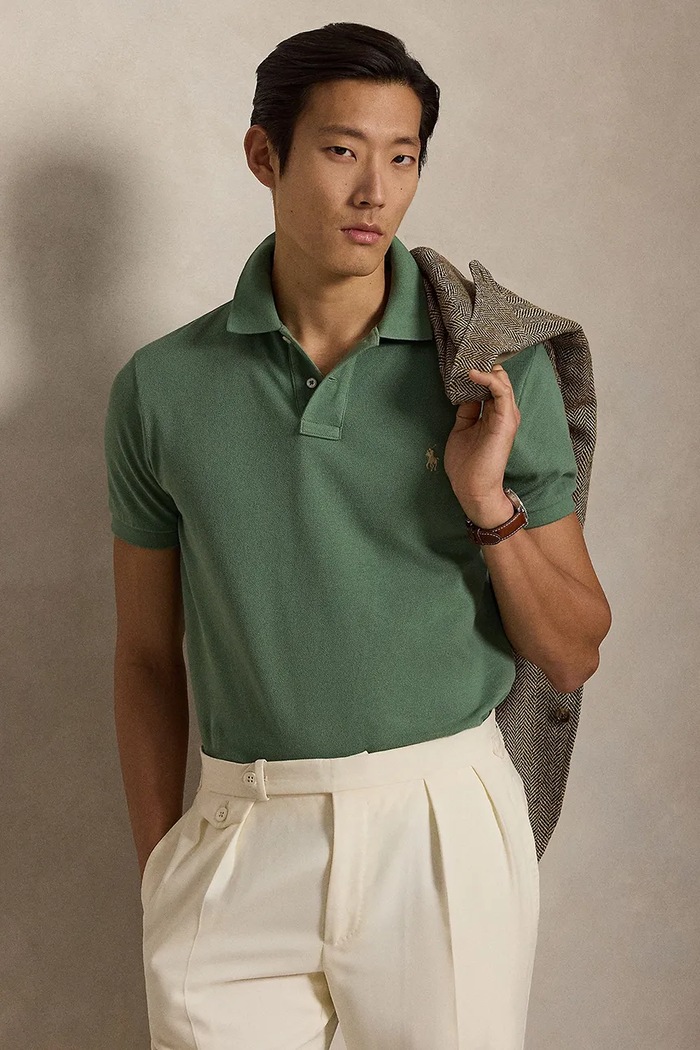 Polo Ralph Lauren polo tričko pánske bavlnené 710680784 zelená