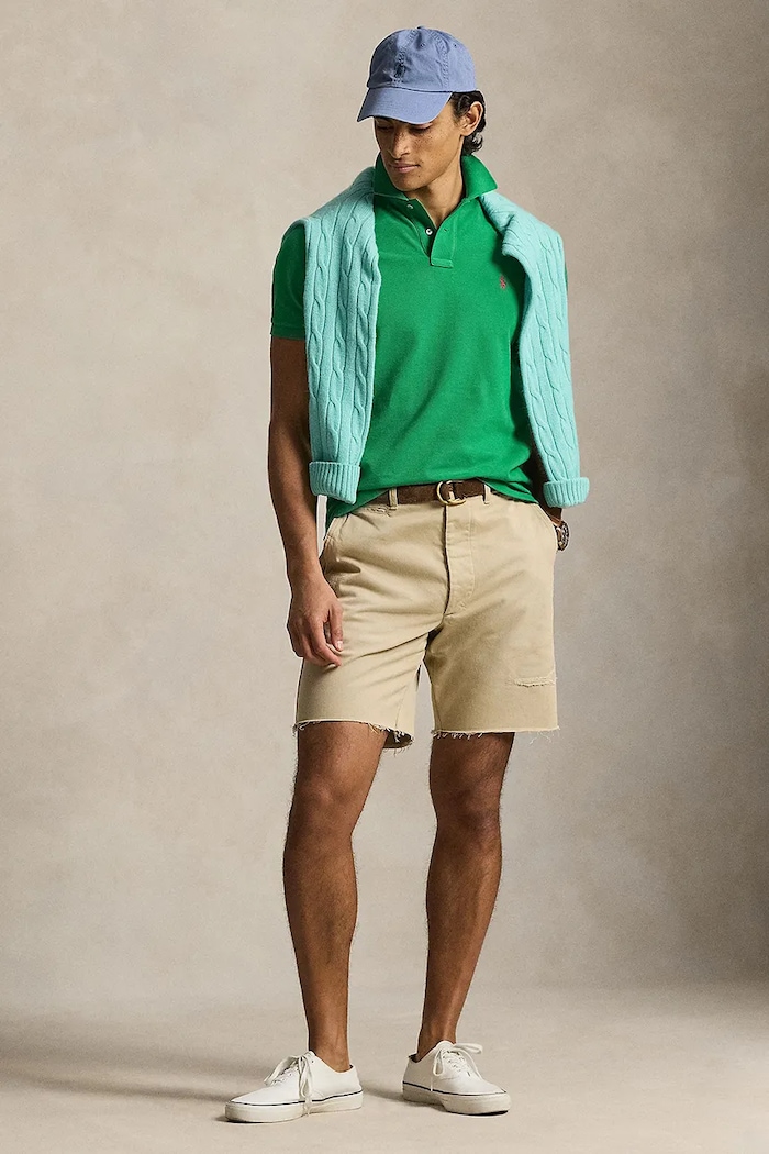 Ρούχα Polo Ralph Lauren Πόλο βαμβακερό ανδρικό 710680784 πράσινο