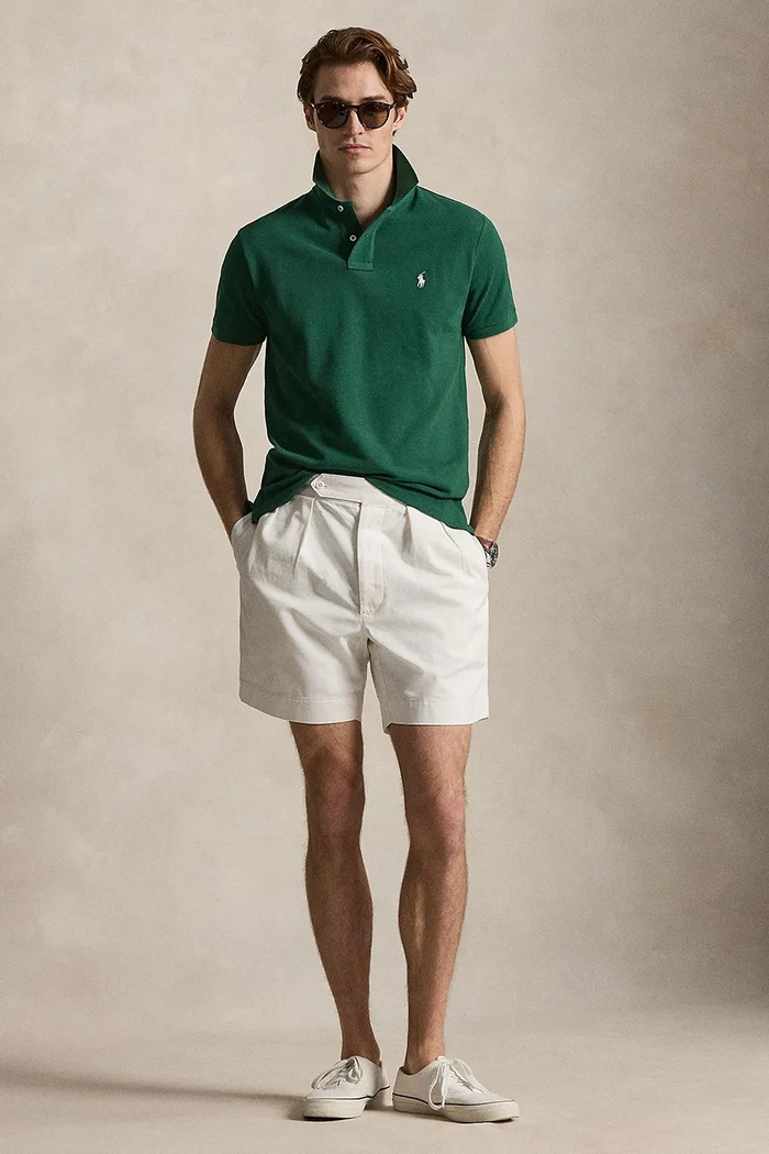 Oblačila Polo Ralph Lauren polo majica moška bombažna 710680784 zelena