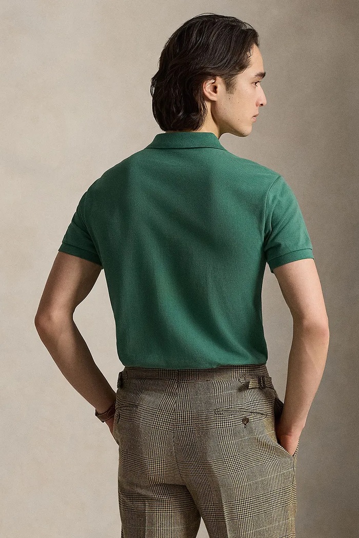 Polo Ralph Lauren тениска с яка мъжка от памук 710680784 зелен SS26