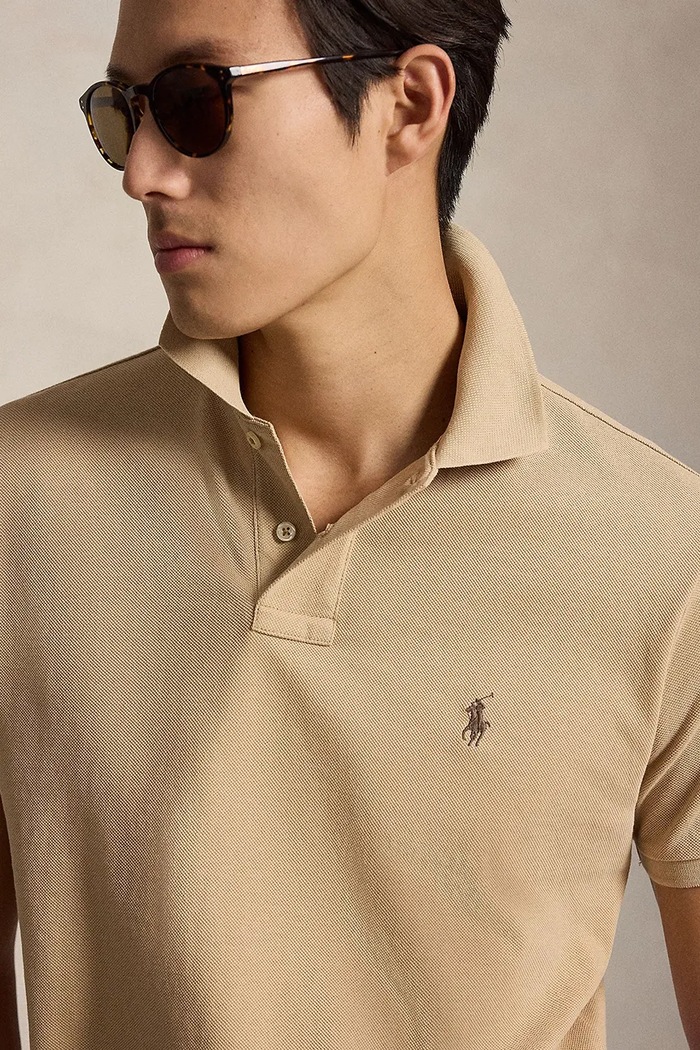Polo Ralph Lauren πόλο ανδρικό βαμβακερό μπεζ 710680784
