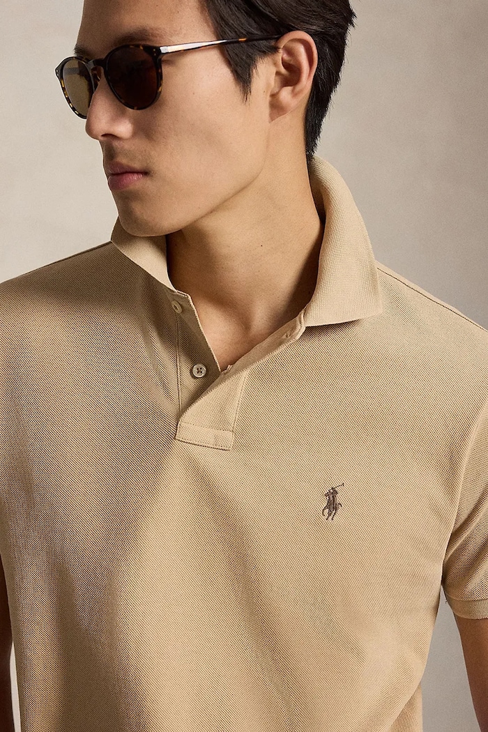 Polo Ralph Lauren πόλο ανδρικό βαμβακερό μπεζ 710680784