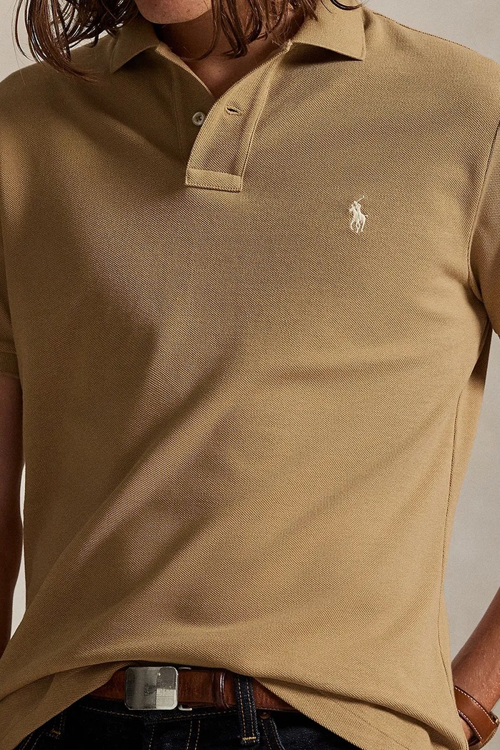 Polo Ralph Lauren πόλο βαμβακερό ανδρικό μπεζ 710680784