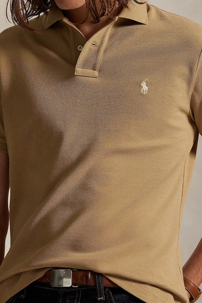 Polo Ralph Lauren πόλο βαμβακερό ανδρικό μπεζ 710680784