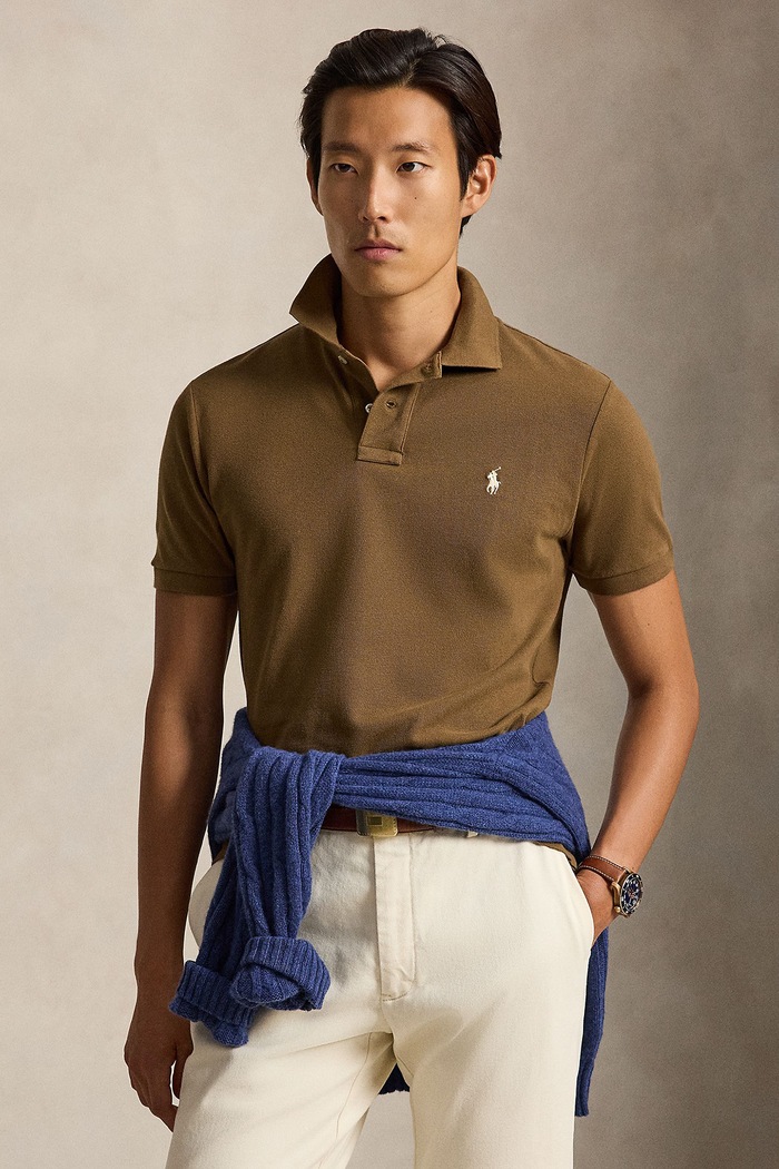 Polo Ralph Lauren Polo męskie bawełniane brązowy 710680784