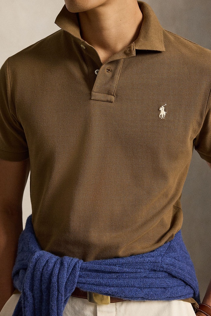Polo męskie bawełniane Polo Ralph Lauren 710680784 brązowy