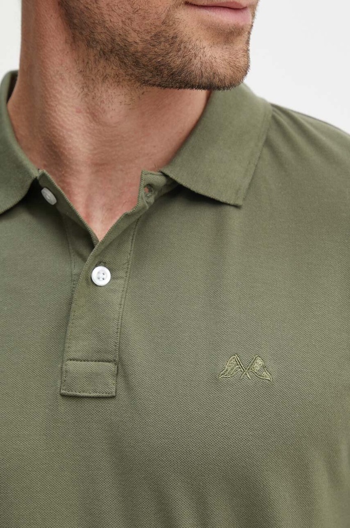 Тениска с яка Lindbergh 30.404016.ARMY223 зелен