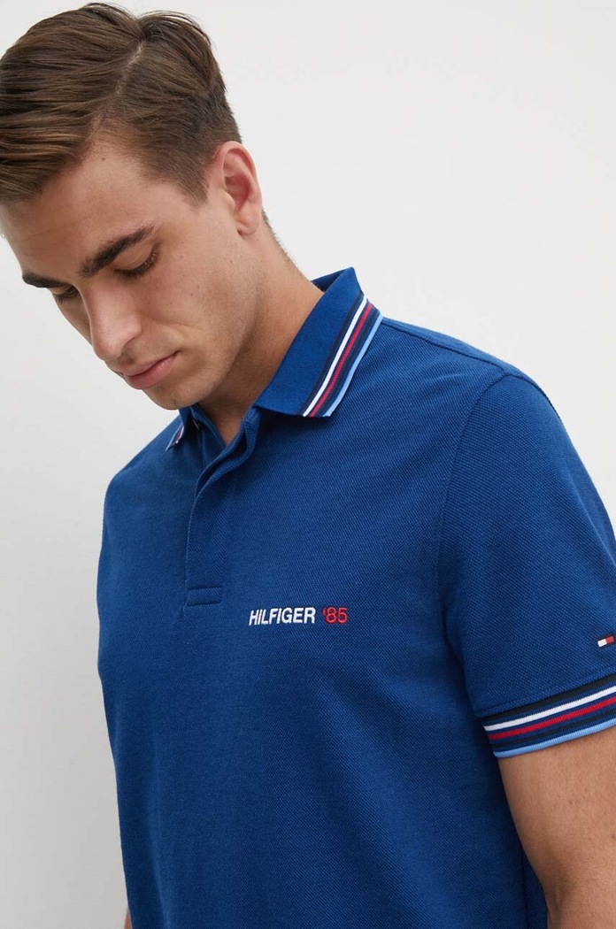 Polo tričko Tommy Hilfiger nášivka námořnická modř MW0MW34768