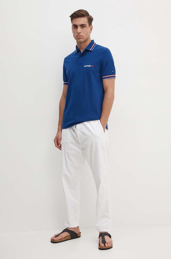 Polo tričko Tommy Hilfiger MW0MW34768 námořnická modř SS24