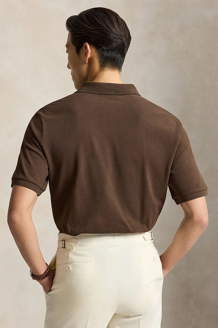 Polo Ralph Lauren polo męskie bawełniane 710534735 brązowy SS24