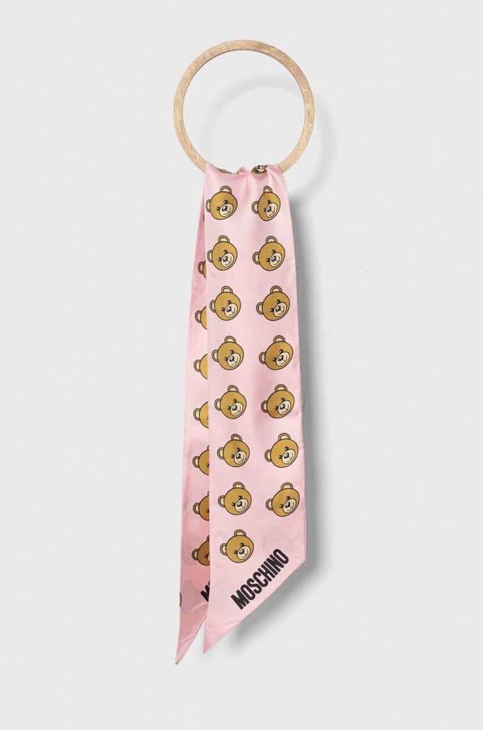 Moschino esarfa de matase matase roz M5708.E3242