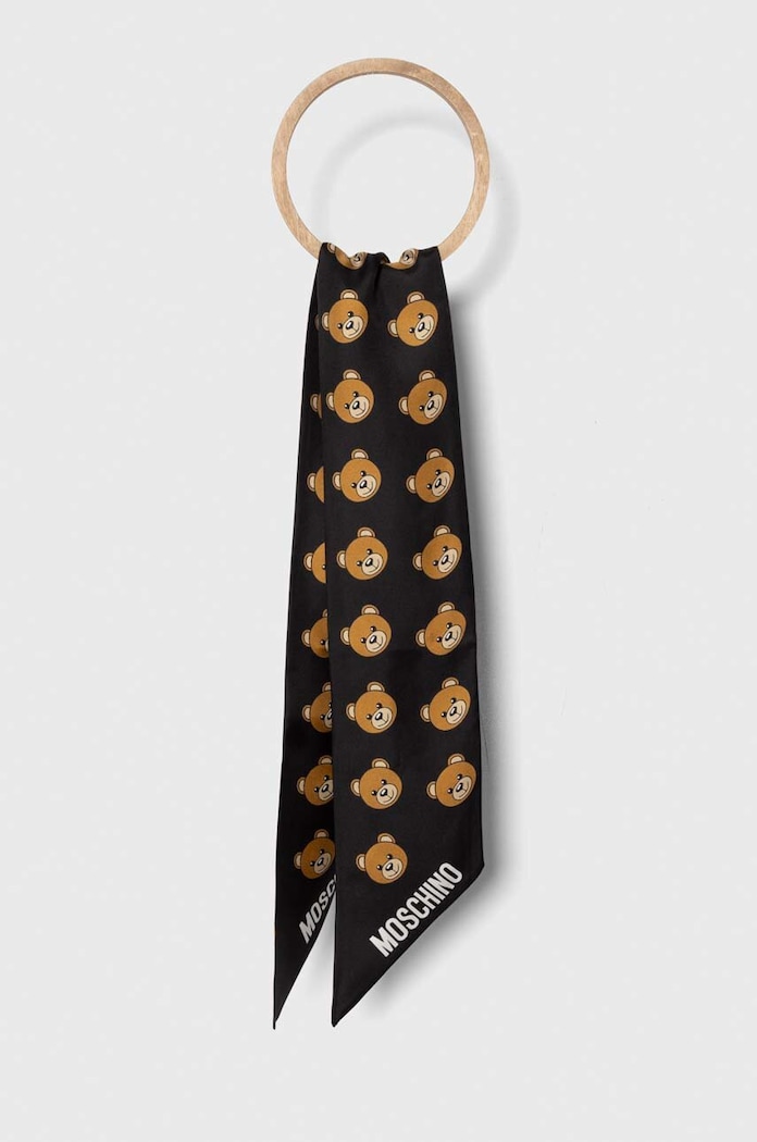 Moschino esarfa de matase matase negru M5708.E3242