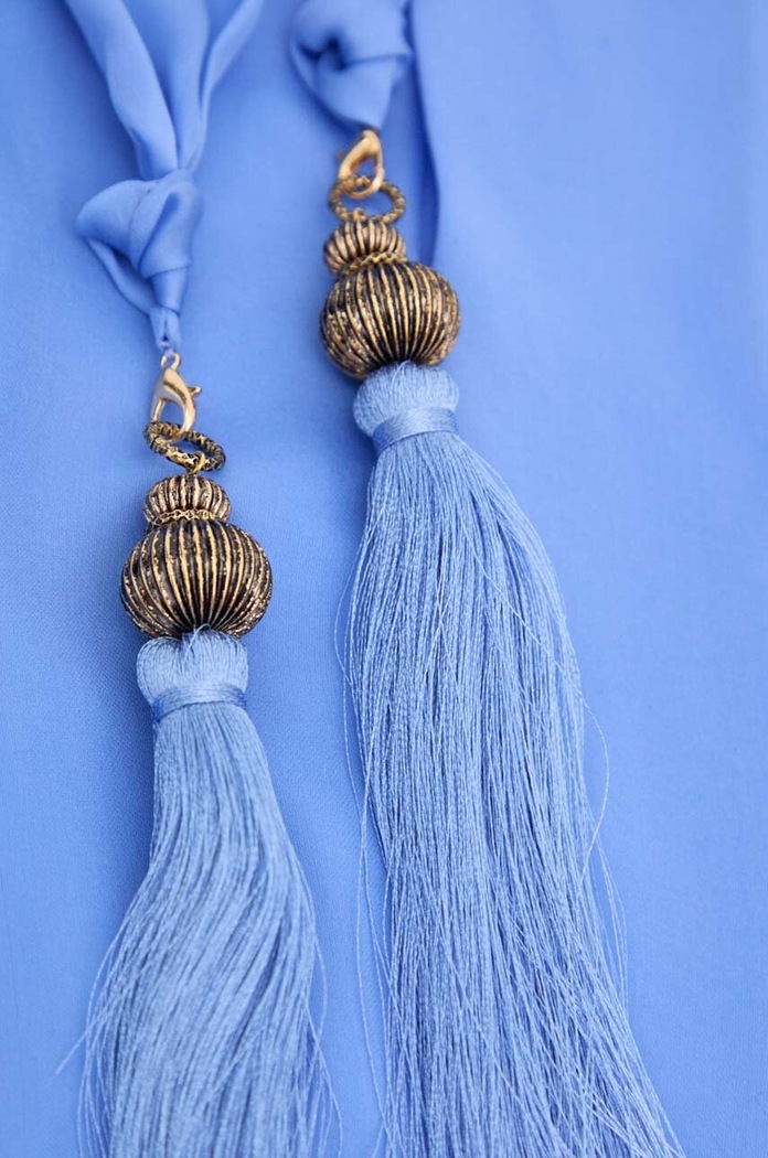 Accesorii Luisa Spagnoli Sal de matase REPLICA 541156 albastru