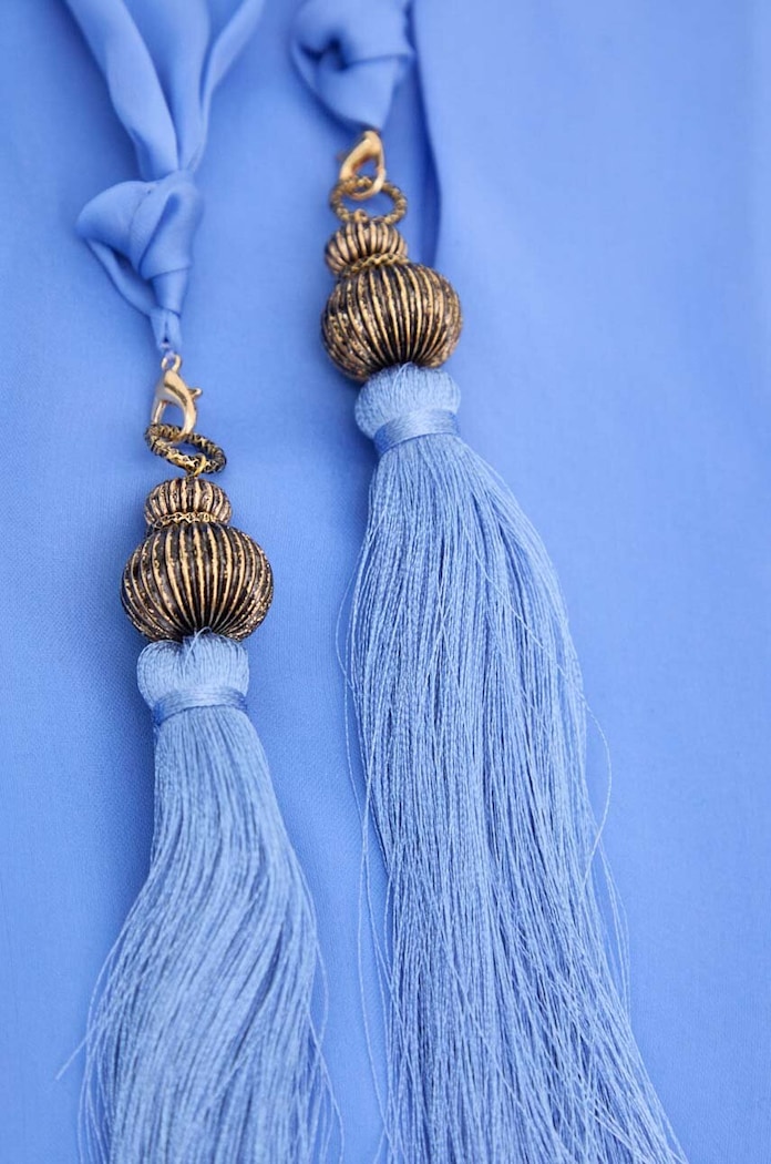 Accesorii Luisa Spagnoli Sal de matase REPLICA 541156 albastru